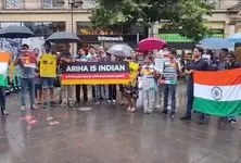 Indians in Germany hold a peaceful protest calling for baby Ariha's repatriation