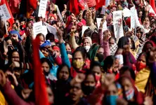Female Anganwadi workers on strike against govt; demand better pay and work