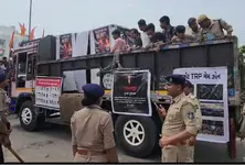 Bhavnagar police removes Rajkot fire tragedy posters from Rath Yatra tableau