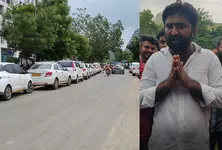 Ride-sharing taxi drivers stage strike in Ahmedabad, demand fair pay and equal treatment