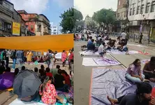 RG Kar issue: After nightlong protest, junior doctors continue sit-in near Kolkata Police HQs