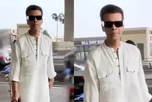 Karan Johar breaks his airport fashion stereotype with sombre outfit