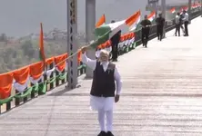 PM Modi inaugurates Chenab Bridge in J&K, interacts with engineers, workers