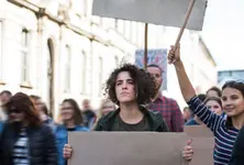 Demonstrators use water guns against tourists in Spain