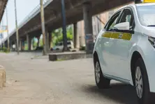 Taxi from airport catches fire near Shahibaug Circuit House, no casualties reported