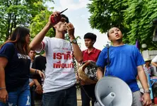 Protestors call for Thai PM's resignation as demonstrations erupt after leaked phone call