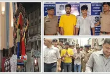 Two youths arrested for throwing eggs at Ganesh idol, paraded by police