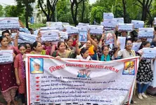 Teachers’ Day protest in Gandhinagar: Candidates raise slogans against BJP