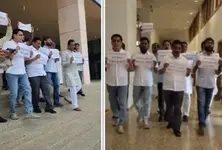 Congress leaders protest in Gujarat Vidhan Sabha on first day of monsoon session