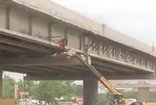 Two injured as metal component falls from under-construction bridge on SG Highway near YMCA