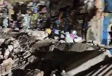 Several old shops collapse on Kalupur railway overbridge in Ahmedabad, no casualties reported