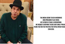Reports claim Dharmendra has passed away, Esha Deol says veteran actor is stable and recovering