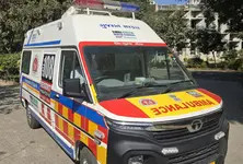 Four die as ambulance catches fire in Modasa