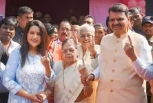 Maha local polls: CM Devendra Fadnavis casts vote along with his family