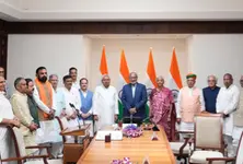 Nitish Kumar takes oath as Rajya Sabha member