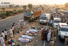 Seven killed as speeding truck rams pedestrians on Lakhtar–Viramgam highway