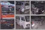 Truck crashes into five vehicles near Theba Chowkdi in Jamnagar, biker injured