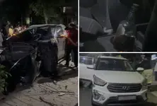 Speeding SUV crashes into tree on Ashram Road in Ahmedabad, 3 injured, liquor bottle found in car