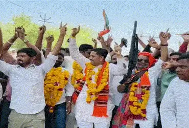 Chhotaudepur MP sparks controversy after displaying gun during BJP victory procession