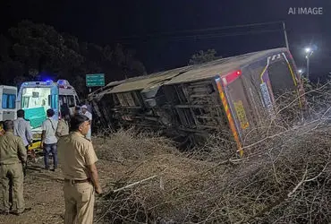 Two women killed, several injured as bus overturns near Gondal