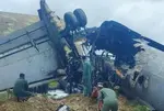 IAF AN-32 burst into flames after landing at Jorhat airbase, five airmen killed (Lead)