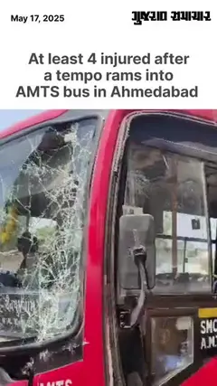 At least 4 injured after tempo rams into AMTS bus near Delhi Darwaza in Ahmedabad