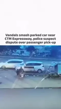 Vandals smash parked car near CTM Expressway, police suspect dispute over passenger pick-up