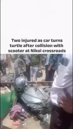 Two injured after car and scooter collided on Nikol crossroads