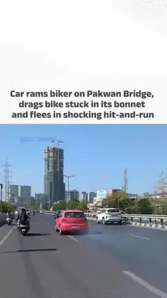 Car rams biker on Pakwan Bridge, drags bike stuck in its bonnet in shocking hit-and-run