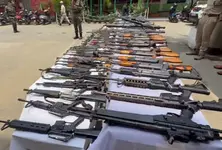 Manipur: Security forces recover 67 weapons including 27 AK rifles, 4 militants arrested