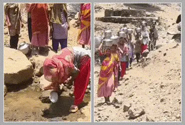 Women trek kilometres in 45°C heat as water crisis grips Chhotaudepur village